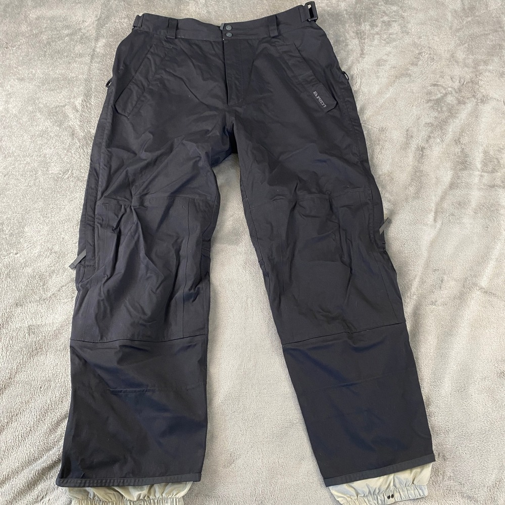 Vintage Burton Snowboard Pants Men XL Black Cargo Ski Adjustable Lined Trousers